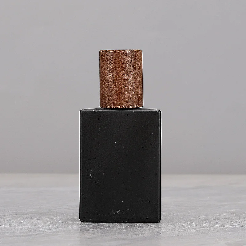 30ml 50ml Square Wood Cap Portable Travel Premium Perfume Spray Bottle product image
